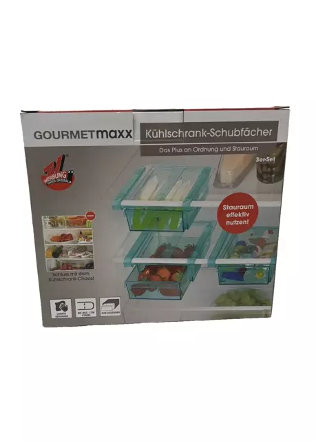 GOURMETmaxx Kühlschrank-Schubfächer Transparent Türkis Schubfächer Stauraum