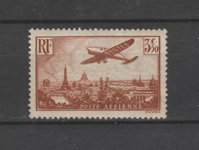 timbre France  poste aérienne  avion survolant Paris 3f50  brun  num: 13  **