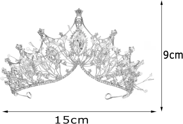 ysister Tiara Nuziale di Corona,Nuziale Diadema Strass,Cerchietto di... 3