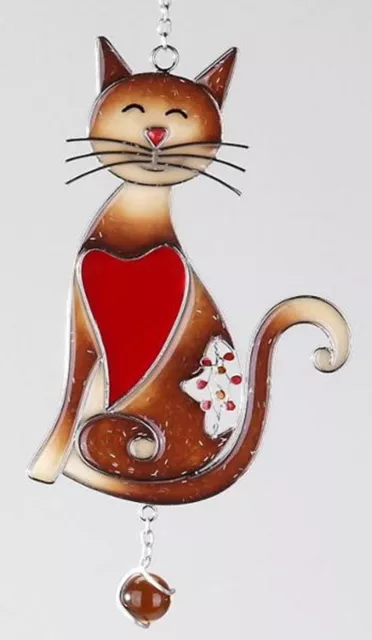 Tiffany Decoración de Ventana Colgante Decorativo Katze2 Hängededeko Imagen