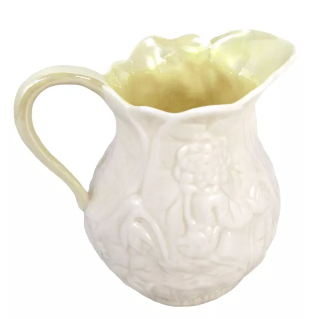 Belleek Clover Shamrock Embossed Demitasse Pitcher Creamer Green 6th Mark