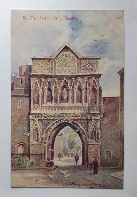 Unposted Vintage Jarrolds Postcard - St Ethelbert's Gate, Norwich  #B