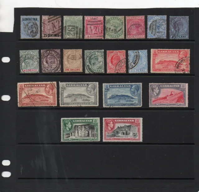 Gibraltar collection QV-GVI fine mint and used. CV £193