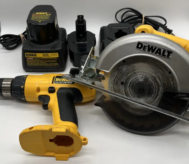 Dewalt Cordless Drill DW991 Saw DW939 Bundle, Cases and Chargers Batteries Tools
