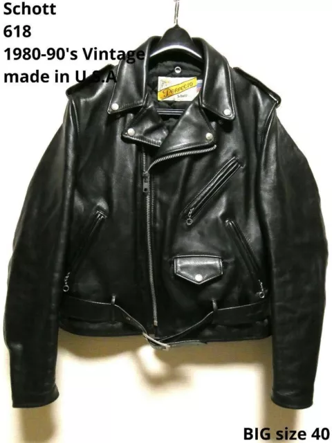 Schott Perfecto  Double Leather Riders Jacket  Size 40  Made in USA