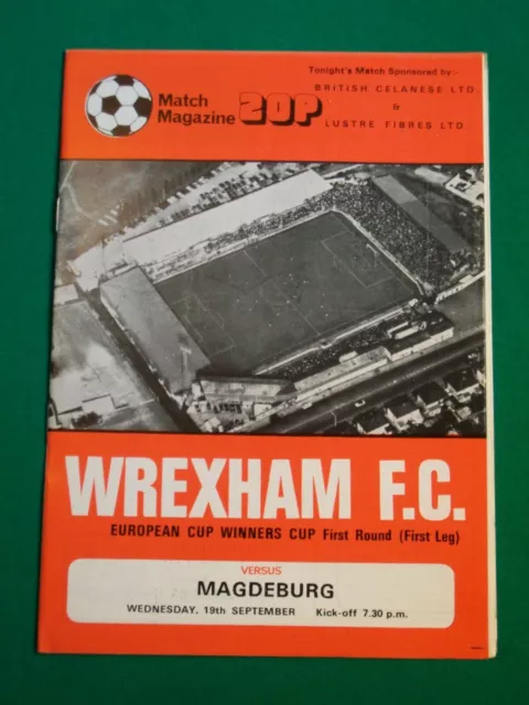 Wrexham v Magdeburg, European Cup Winners Cup 1st Rnd  19th September 1979