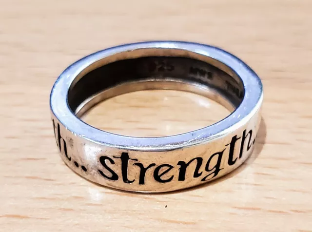 "STRENGTH" Inscribed Band Ring Size 9 Sterling Silver .925 Brand New condition!!