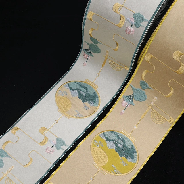 Cinta de tela bordada china para ropa de hanfu recorte cortina de coser elegante