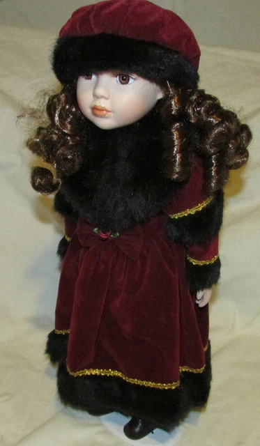 Alexandra Limited Edition Porcelain Doll 2000 16" Tall with Stand Very Good Cond