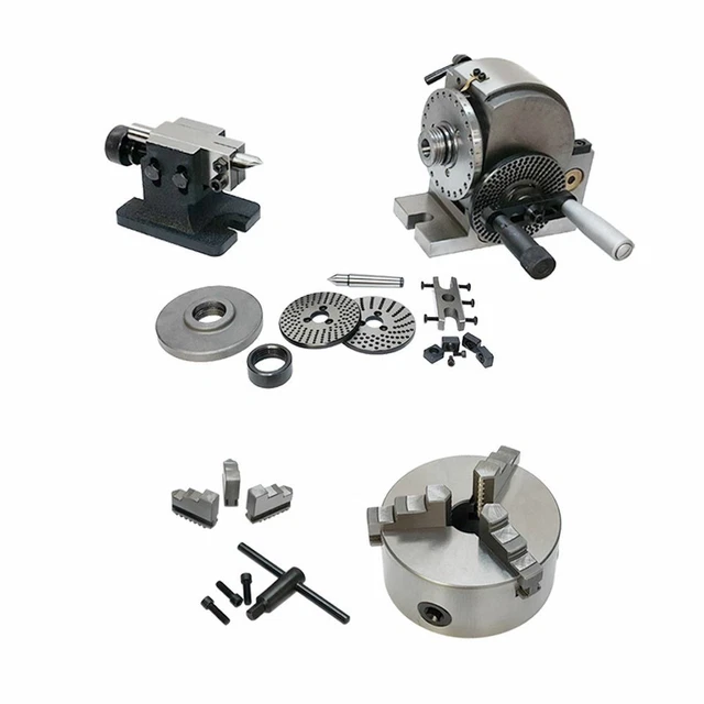 BS-0 DIVIDING HEAD Tailstock Plates with 5" 3-Jaw Chuck BS-0 DIVIDING HEAD Tailstock Plates with 5" 3-Jaw Chuck