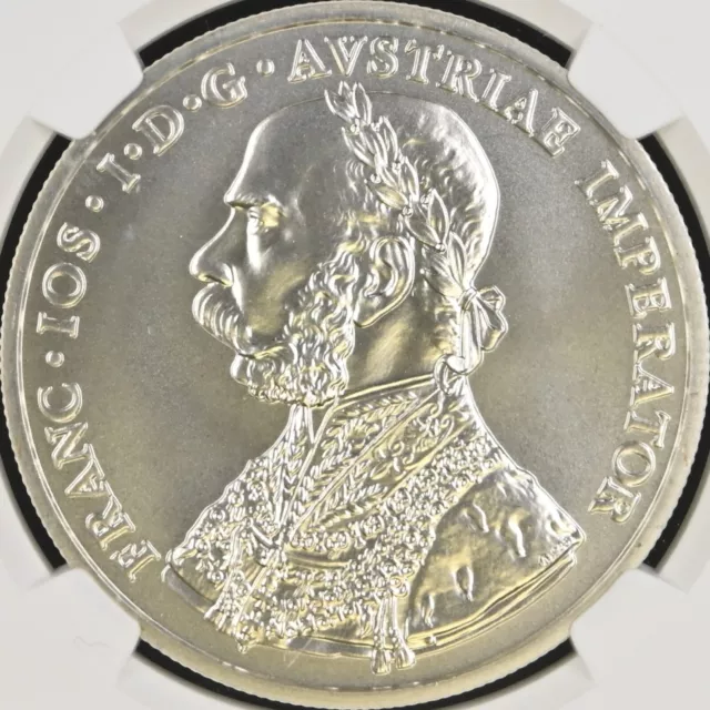 AUSTRIA. 2002, 10 Kreuzer, Silver - NGC MS69 - Top Pop 🥇 Franz Joseph I, Eagle 3