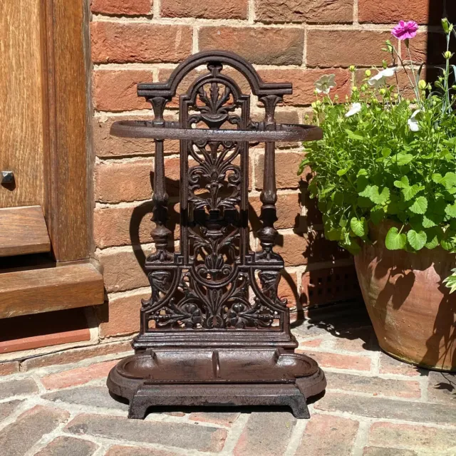 Cast Iron Umbrella Stand Indoor/Outdoor Walking Stick Storage Holder Home Decor