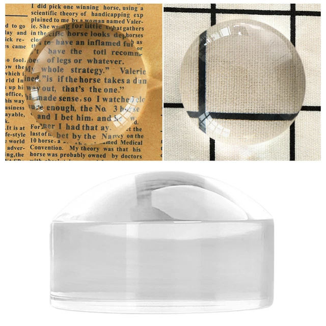 Magnifying Glass Dome 8X Acrylic Optical Magnifier Hemispherical Paperweight 3