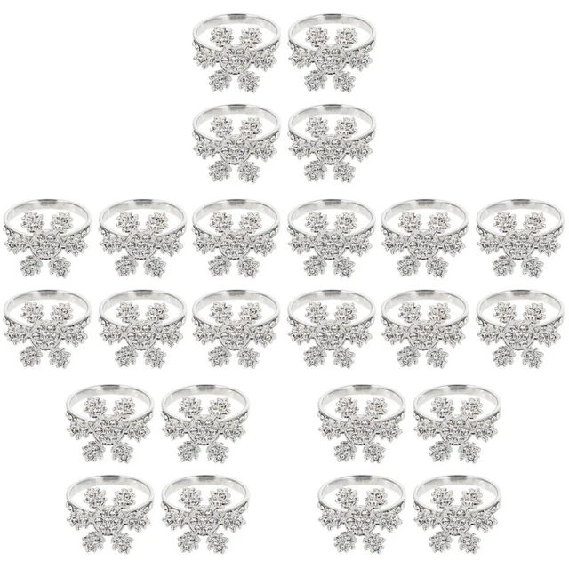 6x Soporte para servilleta copo de nieve Navidad Mesa Lino Círculo