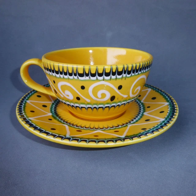 Service à Café Ty Breiz Gourin – 6 Tasses + Sous-tasses + Pichet Lait + Sucrier – Marron