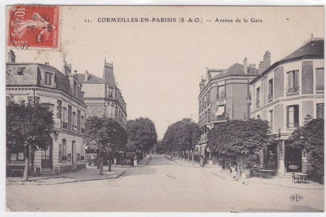Carte Postale Ancienne Cpa Cormeilles-En-Parisis Avenue De La Gare (1911)