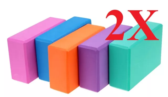 2 pcs Yoga Block Foam Brick Stretching Aid Gym Pilates For Exercise Fitness