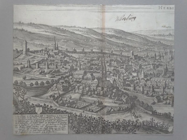 Herbipolis - Würzburg - Stadtansicht Bayern - Merian - Kupferstich - 1650
