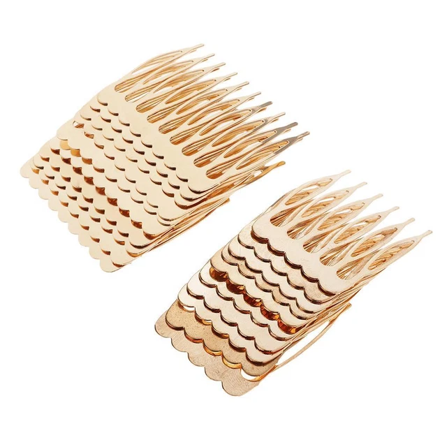 20 Stück Metall Gold Blank Haarkamm Seitenkämme Haarschmuck Zubehör