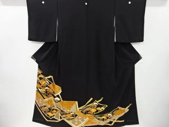 5933138: Japanese Kimono / Unused Tomesode / Embroidery / Fan Pattern
