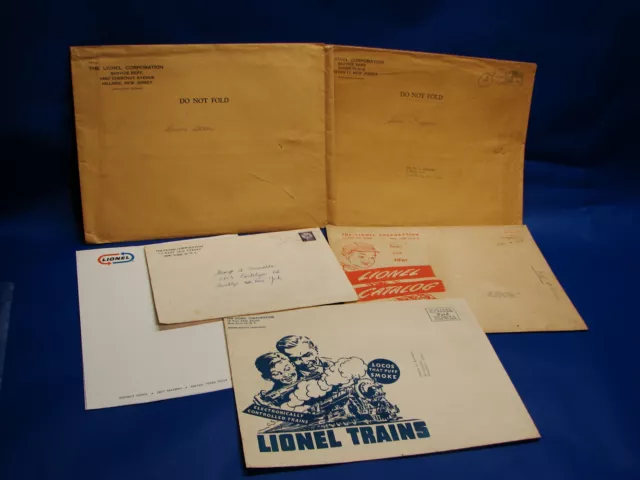 1946-1966 Lionel Service Station & Consumer Catalog Envelopes + Letterhead, Ex