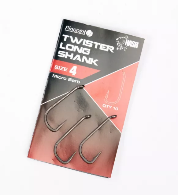 Nash Pinpoint Hooks Fang Twister Long Shank Longshank Hook *All Sizes* NEW