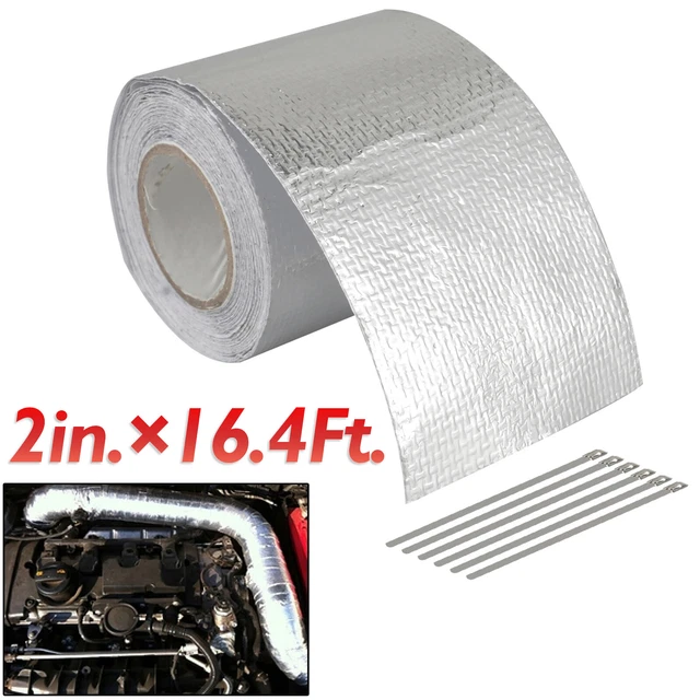 2INCH SILVER ALUMINUM Foil Wrap Car Exhaust Pipe Decor Barrier Heat