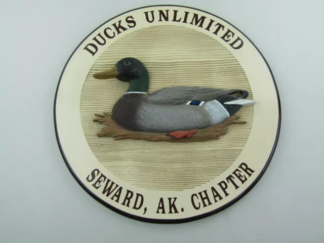 Ducks Unlimited Sign Seward Alaska Chapter Big Sky Carvers Mallard Duck Signed