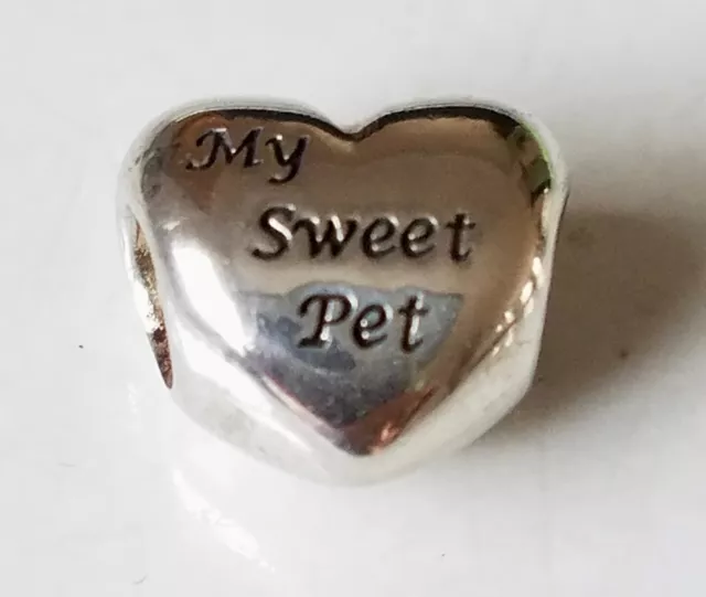 PANDORA ALE 925 Sterling Silver MY SWEET PET Heart Charm