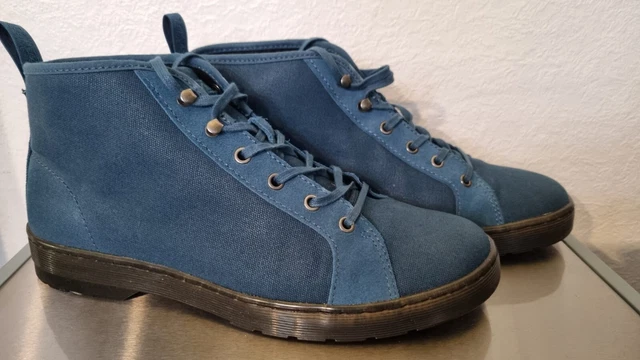 DR MARTENS COBURG Lake Blue Canvas And Suede Size 10 Bnib 75.00