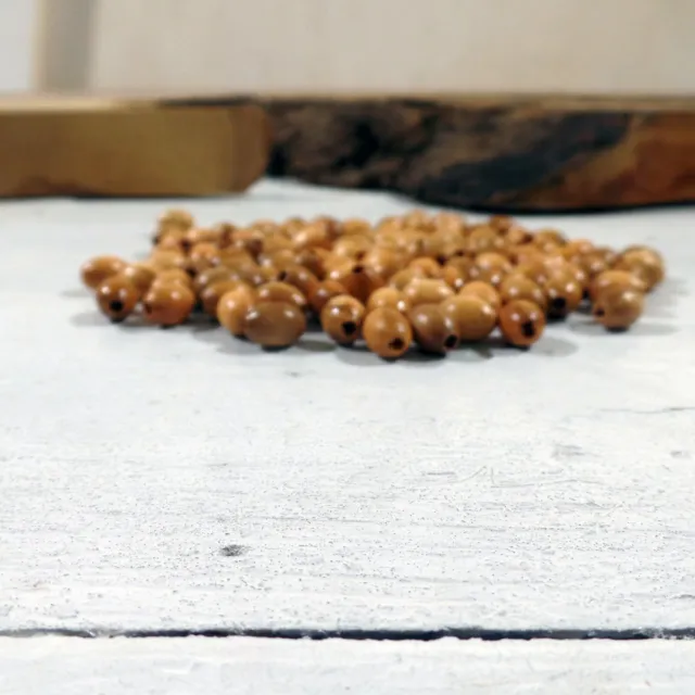 Perles en bois d'olivier 5x7mm ovales pour chapelets ou colliers d'olivier