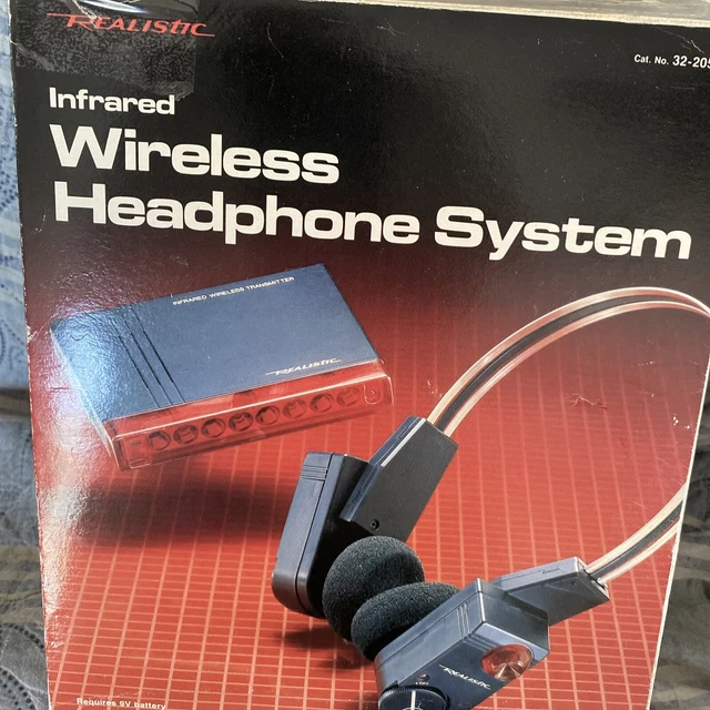 Vtg 1987 Realistic Radio Shack Infrared Wireless Headphone Untested Old Stock