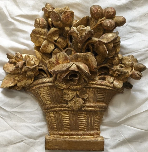 An 18th Century Bois Dore Architectual Element Basket w/Flowers French