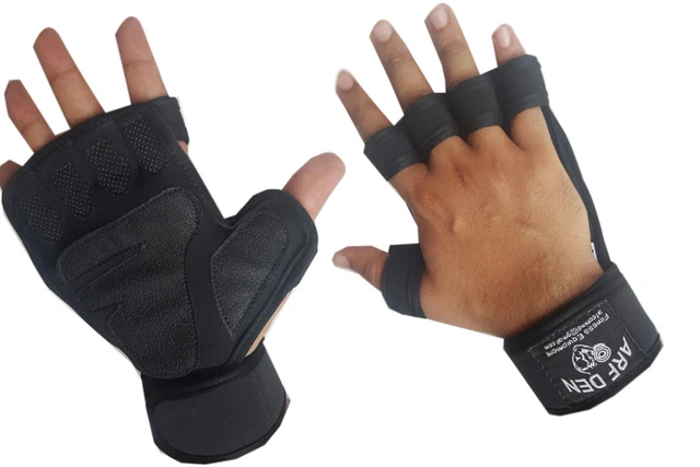 ARF DEN Weight Llifting Grip Padding Gloves Gym Wrist Support STRAPS WORKOUT