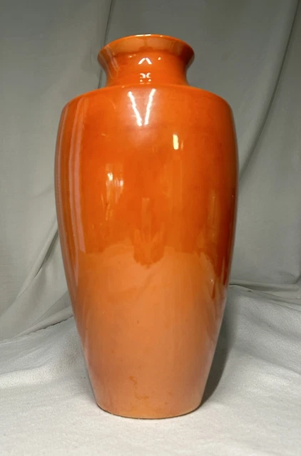 Vintage Ceramic Urn Candy Orange w/Soft Opalescent Sheen