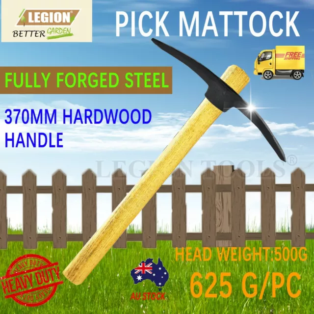 15inch Pick Mattock Gardening Hoe Digging Outdoor Woodhandle 625g Heavy Duty