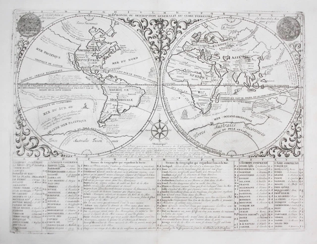 Mondo Mappa Cartina Del California Island Engraving Incisione Chatelain 1720