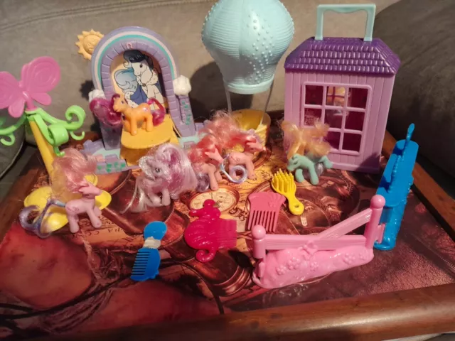 bundle of vintage my little pony g2 playsets and figures