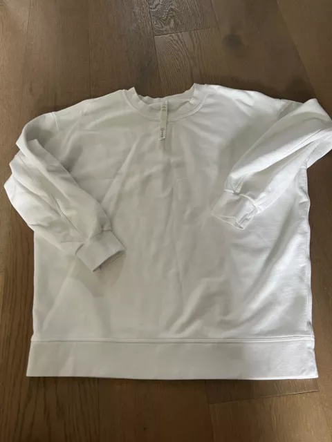 EUC LULULEMON PERFECTLY Oversized Crew Sweatshirt White Color Size 6!!  £62.27 - PicClick UK