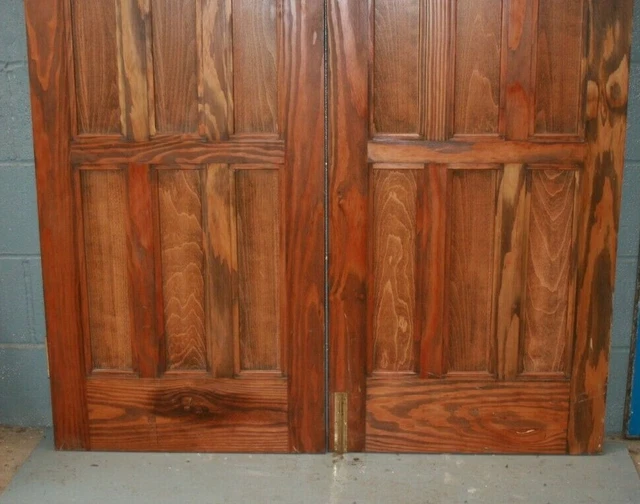 Antique Pair Double Oak Veneer Internal  Wooden Doors ref 252A 5