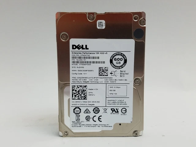 Lot of 2 Seagate Dell ST600MP0005 Performance 15K 600GB 2.5"" SAS 2 Enterprise