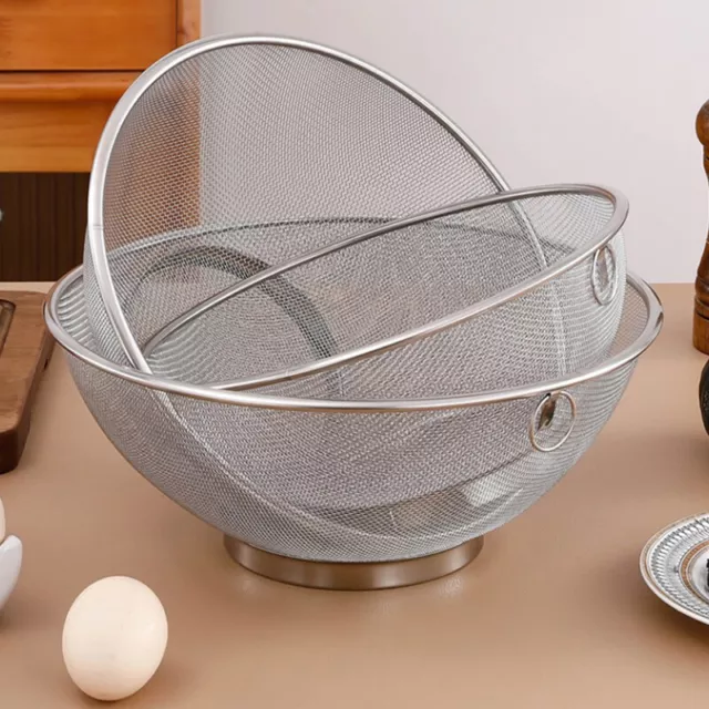 Stainless Steel Flour Sieve Sifter Colander Drain Basket Filter Juice Straine Sb