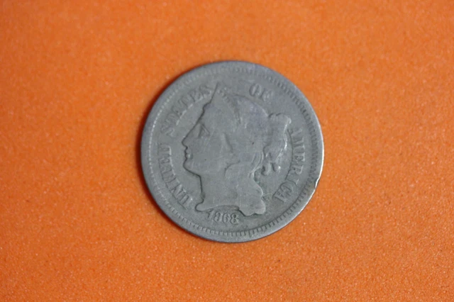 Estate Find 1868 - Three Cent Nickel!!   #K27081