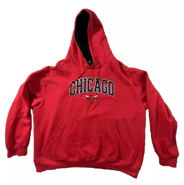 NBA Chicago Bulls Mens XL Out Route Zip Up Hoodie Red Black Gray VZMF986F