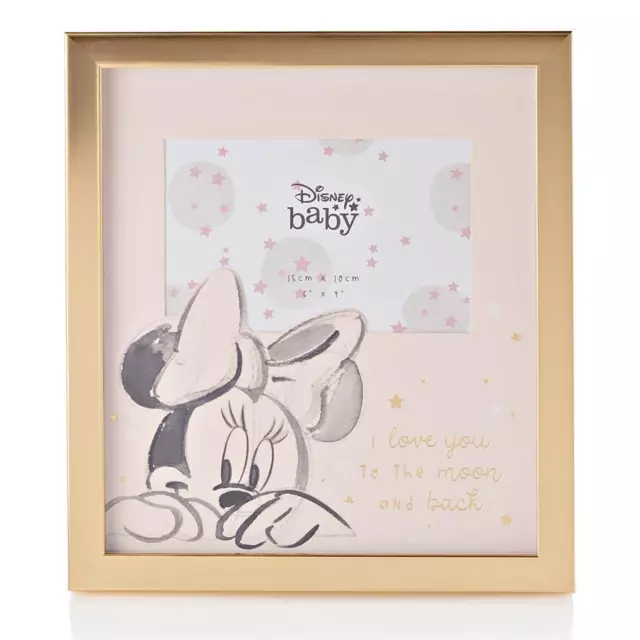 Disney Baby Gold Foil Minnie Mouse 6" x 4" Photo Frame Baby Shower Nursery Gift