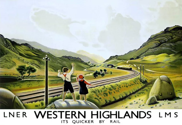 Art Ad Western Highlands LNER LMS Train Rail Travel Railway   Poster Print
