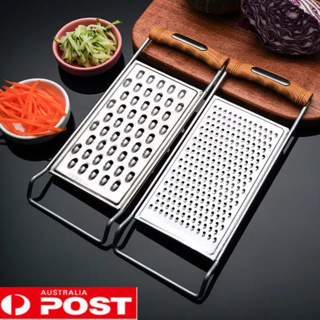 Cheese Grater Vegetable Slicer Flat Handheld Stainless Steel Kitchen Gadget AU