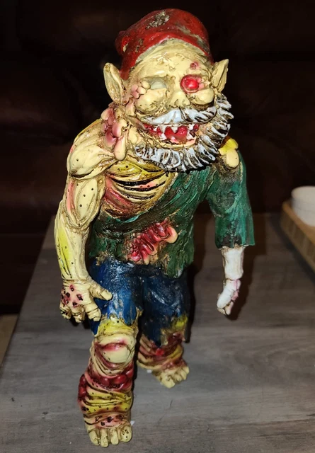 12 inch Garden Gnome Statue Zombie Gnombi Halloween Lawn Yard Outdoor Decor Gift