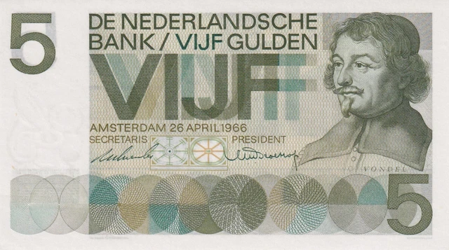 Netherlands 5 Gulden 1966 UNC