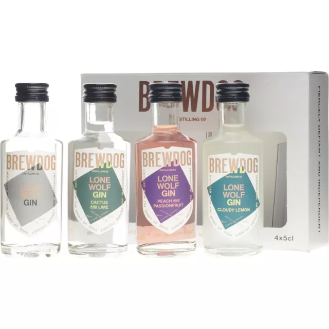 EUR114,45/L) BREW DOG LoneWolf Gin Mini Collection 4 x 0,05 Liter 40 % Vol.  EUR 22,89 - PicClick DE